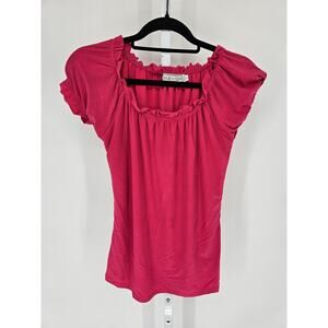 Vintage Y2K Calypso Womens Sz M Bright Pink Short Sleeve Top